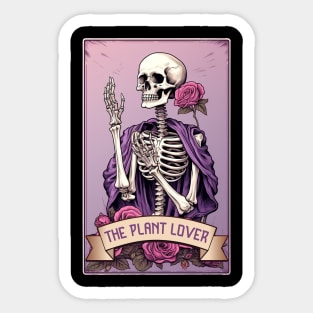 Halloween Plant Lover Skeleton Tarot Card Sticker